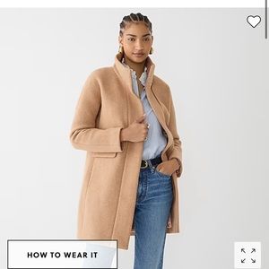 Jcrew cocoon coat in Italian stadium-cloth